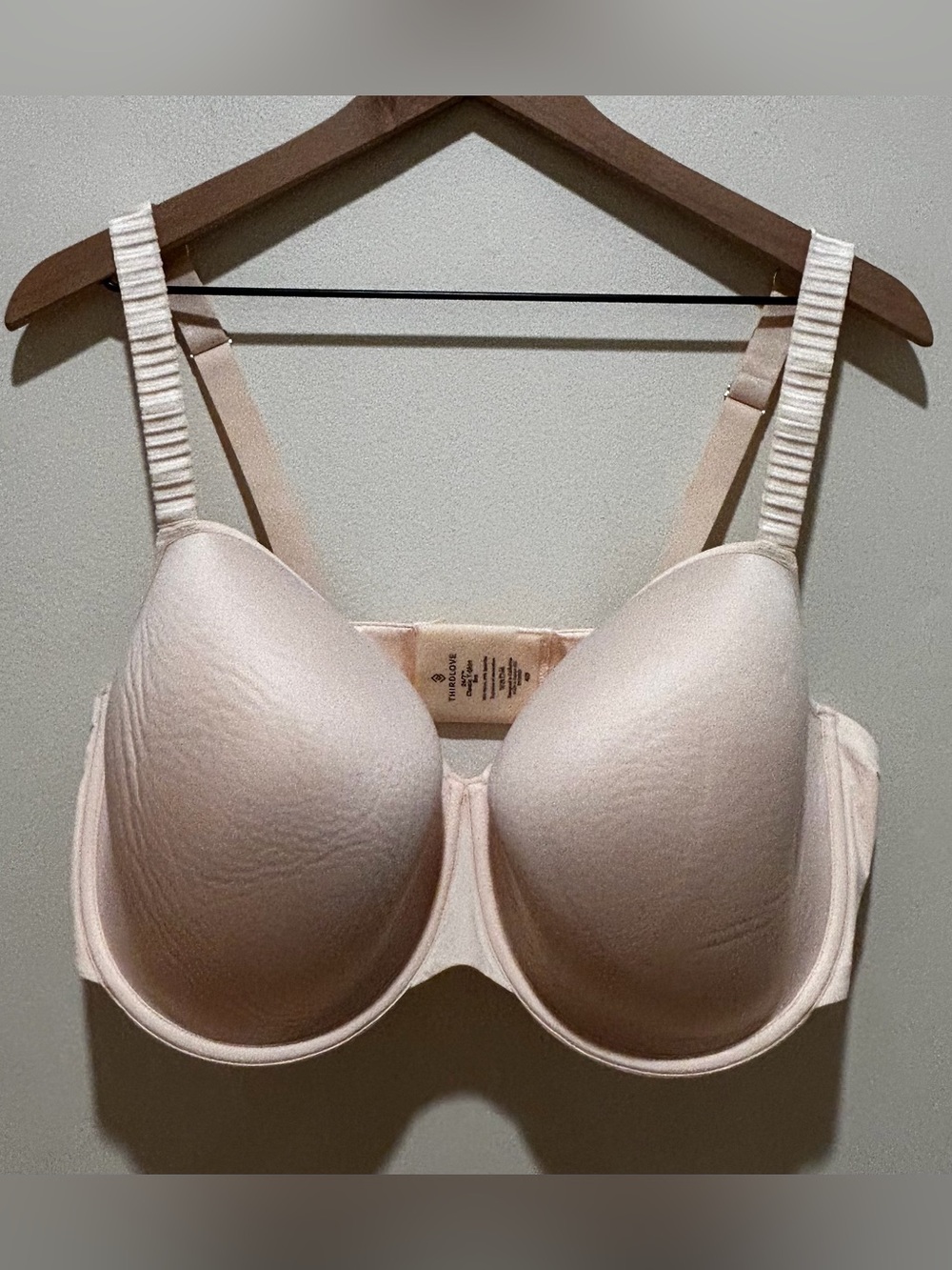 Thirdlove 42F Beige Cream 24/7 Classic T-shirt Full Bust Seamless Underwire Bra